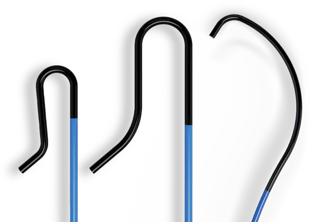 The three styles of triguiding catheter