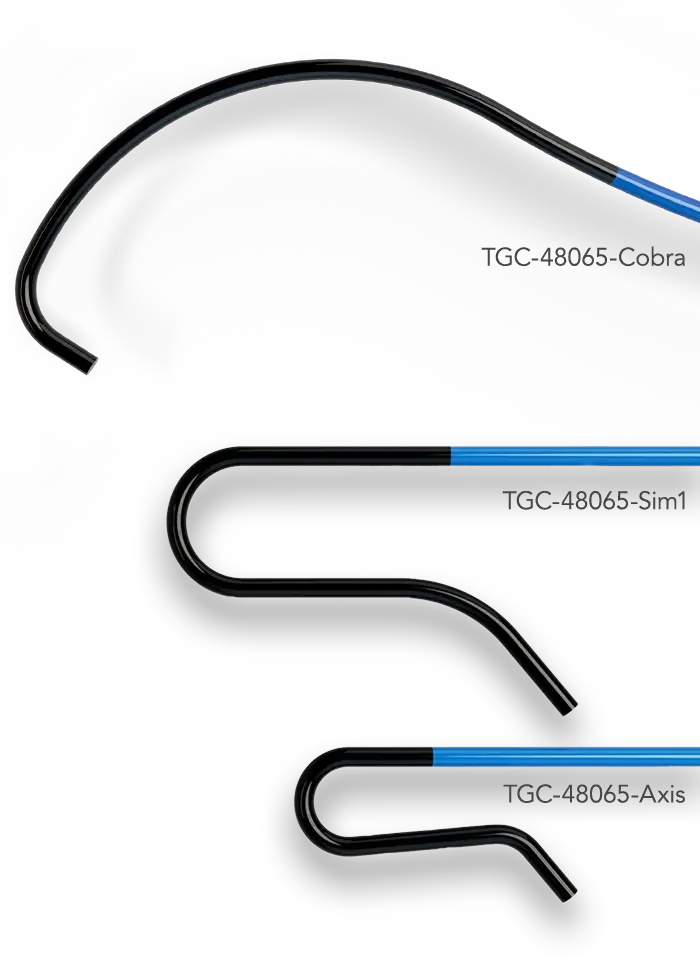 The three types of TriGuiding Catheters