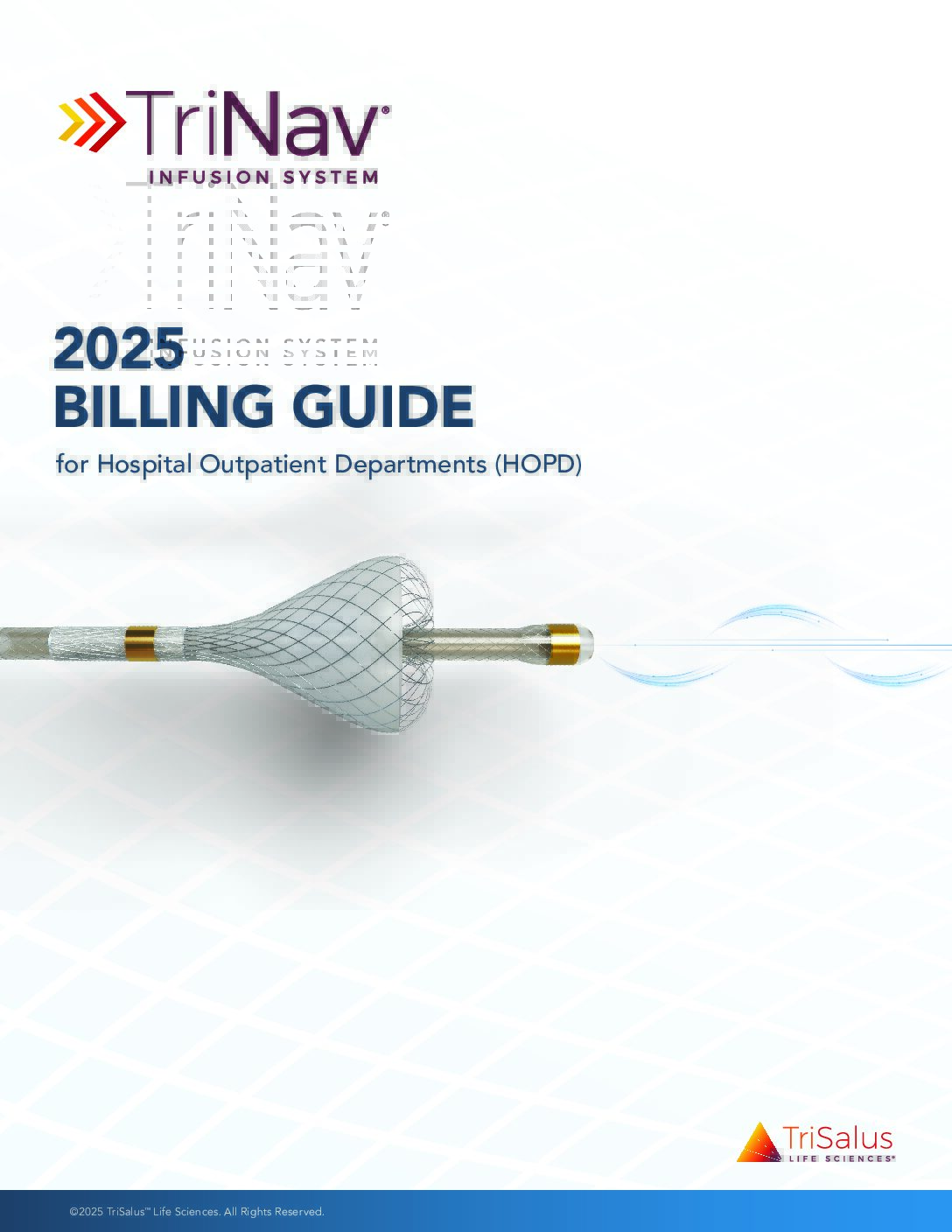 Image of the cover of the TriNav 2025 Billing Guide for HOspital Outpatient Departments (HOPD).