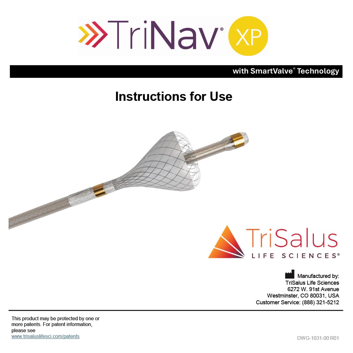 Image of the front page of the TriNav XP Instructions for Use PDF.