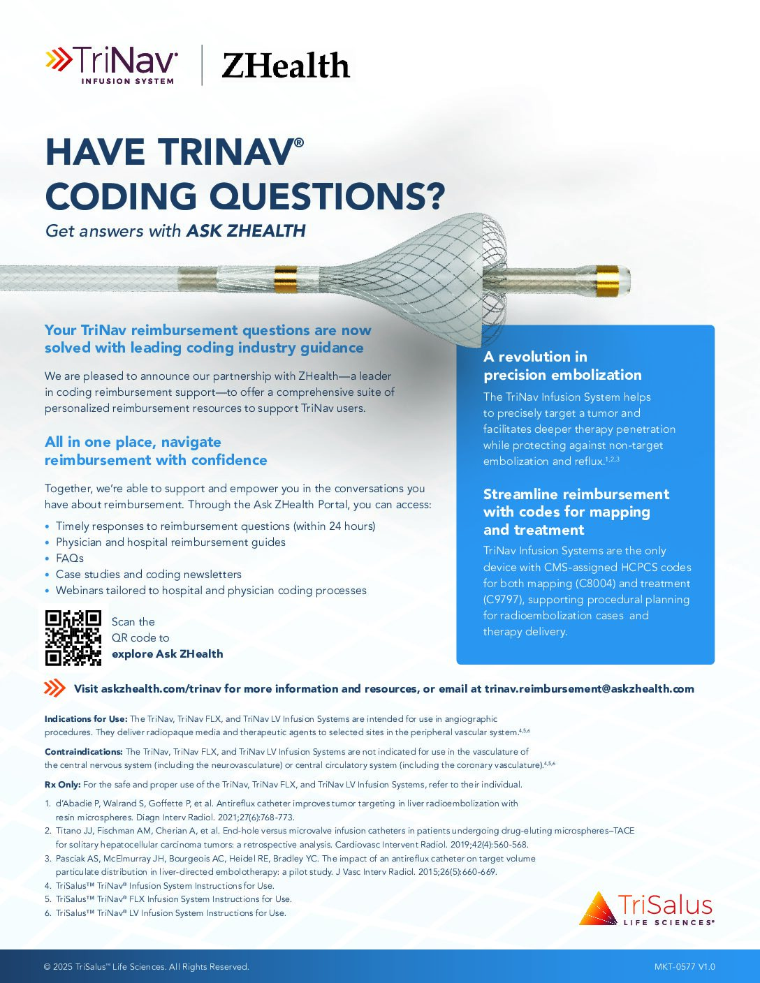 Image of the cover of the TriNav ZHealth sell sheet.